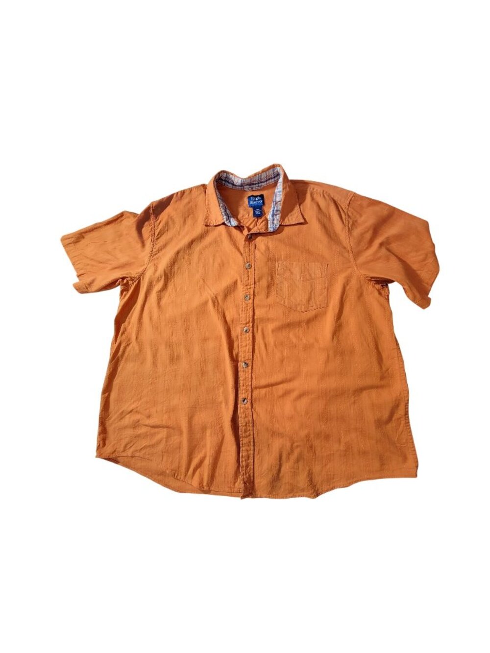 High Sierra Mens Size  XXL Orange Short-Sleeve Button-Up Shirt With Plaid Collar
